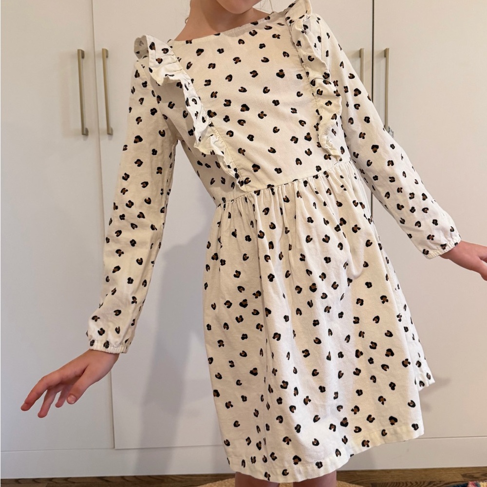 Carter's White Dress with Leopard Pattern size 8